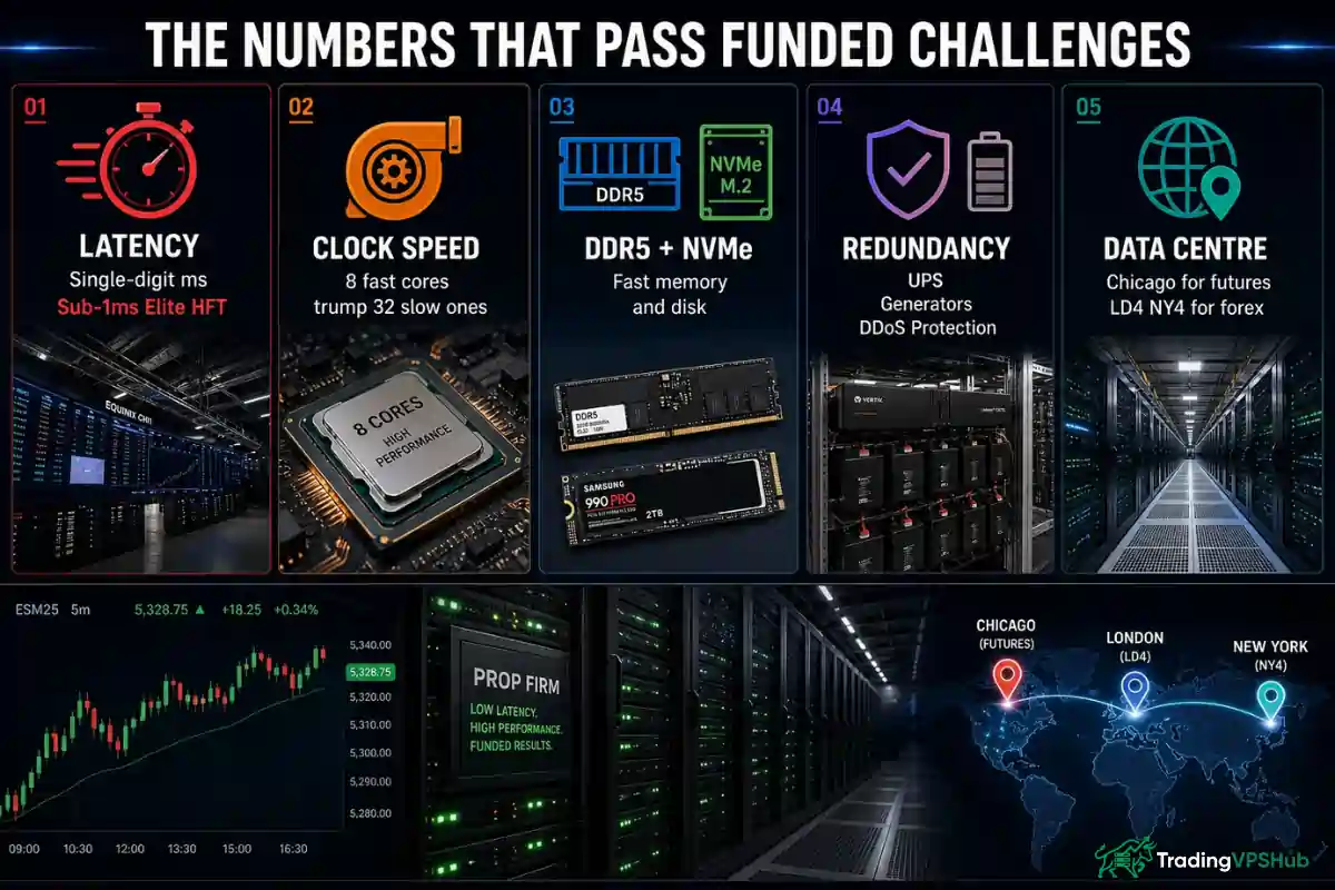 6 Best VPS for Prop Firm Traders in 2026 (Tested Picks Only) 3 Funded challenge pass rate statistics and success metrics chart
