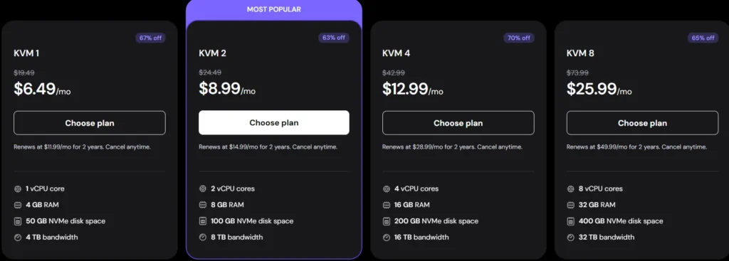 Hostinger VPS Coupon: 10% Off on KVM Plans + Free Backups 5 Hostinger VPS Pricing Plans