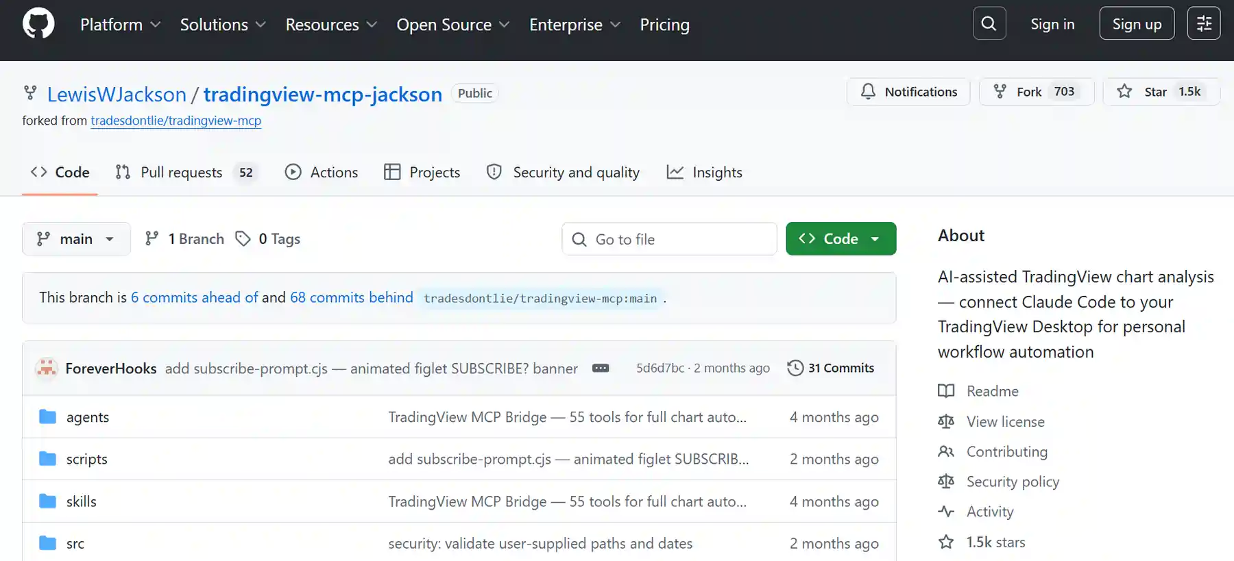 How to Connect Claude AI to TradingView With MCP in 2026 5 LewisWJackson-tradingview-mcp-jackson fork builds in Github