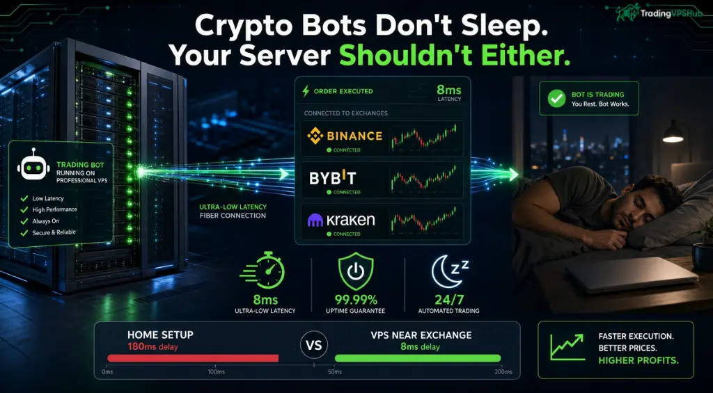 5 Best Low-Latency VPS for Crypto Trading Bots in 2026 Ranked 3 Reliable server infrastructure powering crypto bot performance