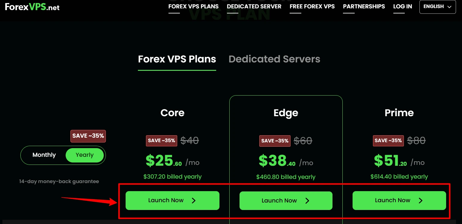 ForexVPS.net Coupon 2026: Code EXTRA20OFF Cuts VPS Prices by 36% 4 Open ForexVPS.net Pricing plans page